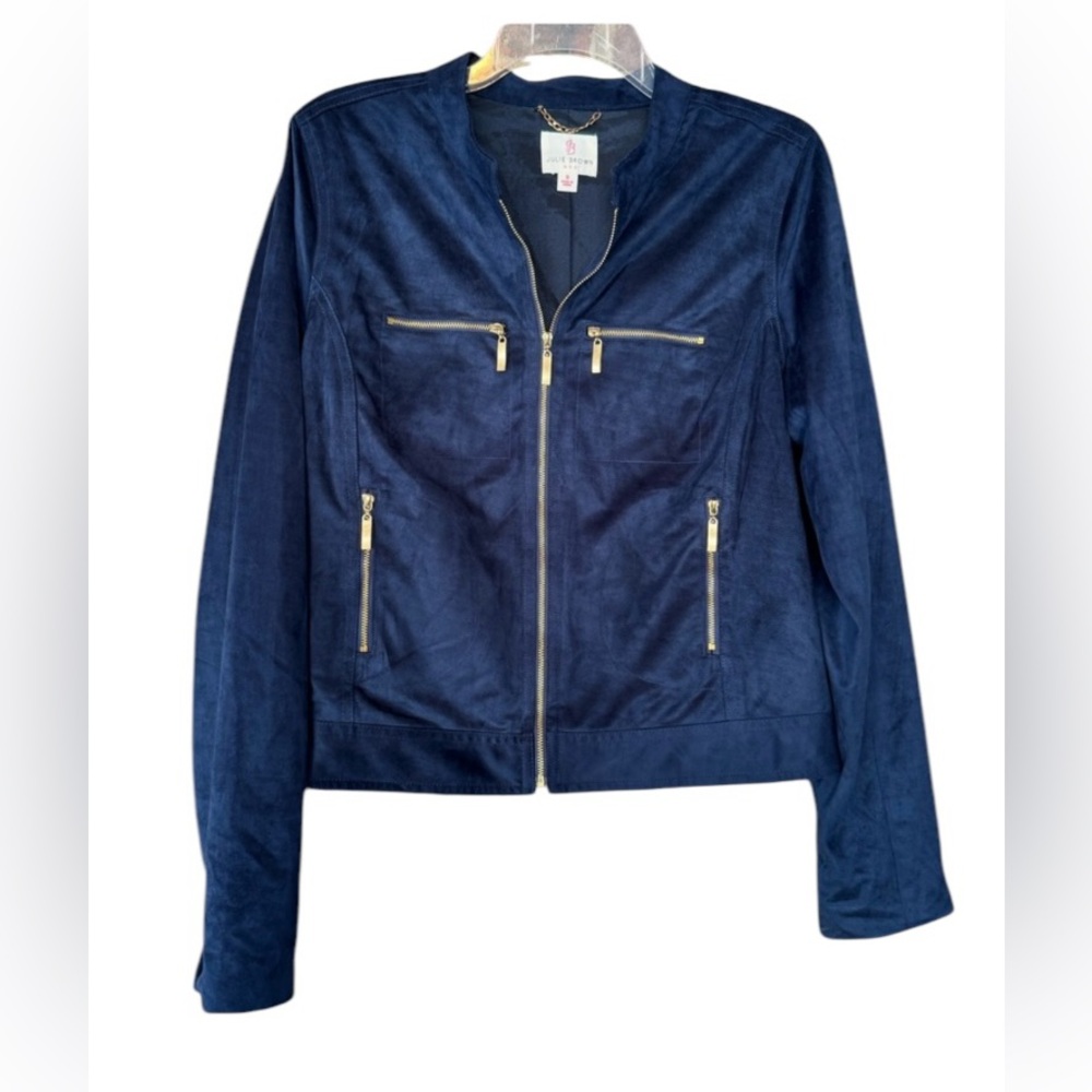 Julie Brown NYC Navy Faux Suede Jacket Size 8